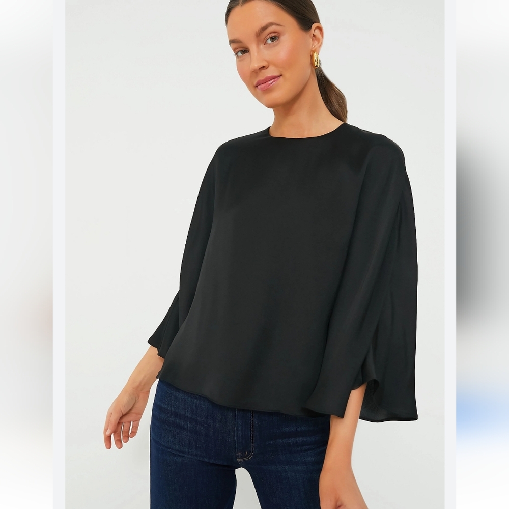 Tuckernuck selma satin cape blouse